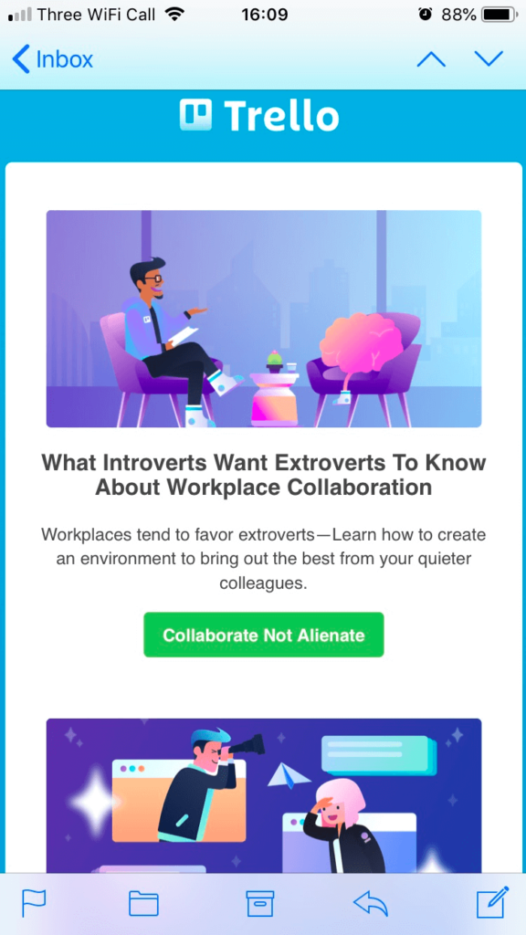 Trello Mobile-Friendly Email Example