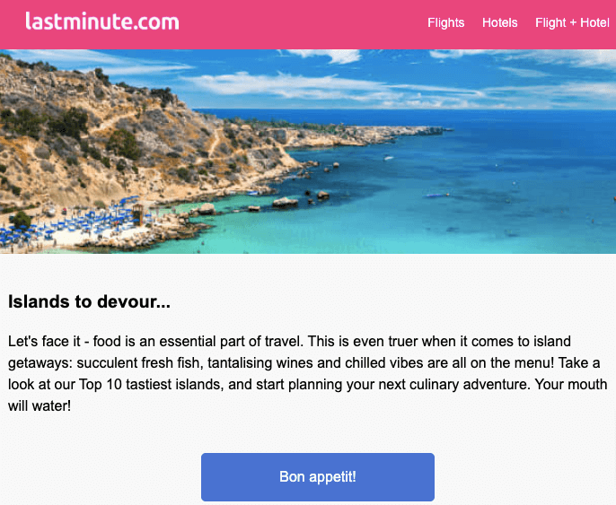 LastMinute.com Mobile-Friendly Email Example 2