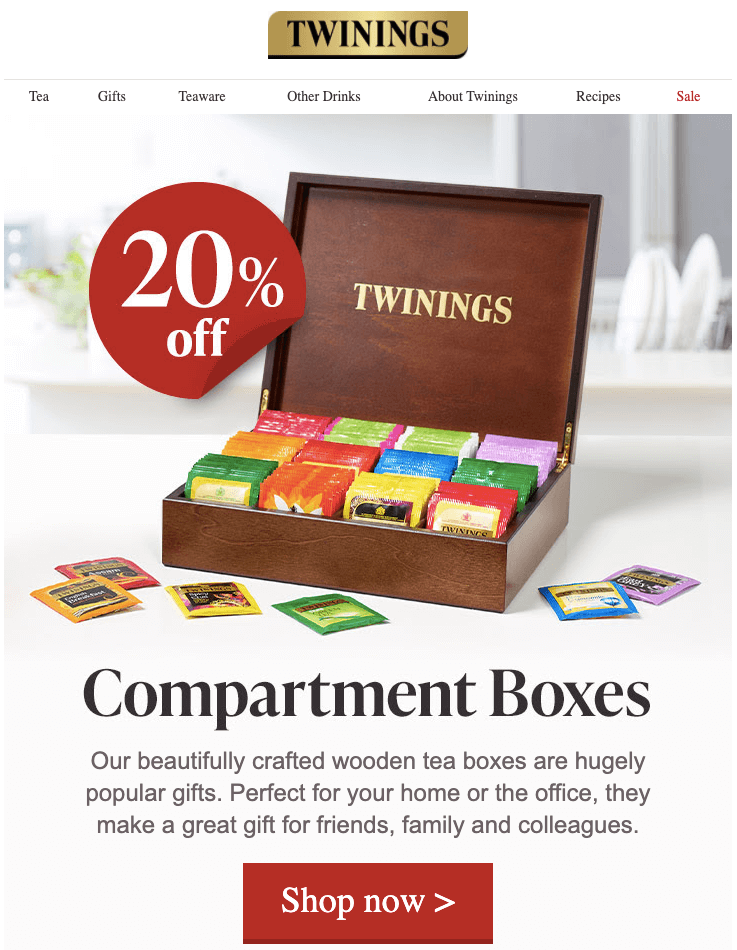 Twinings Eats Mobile-Friendly Email Example 2