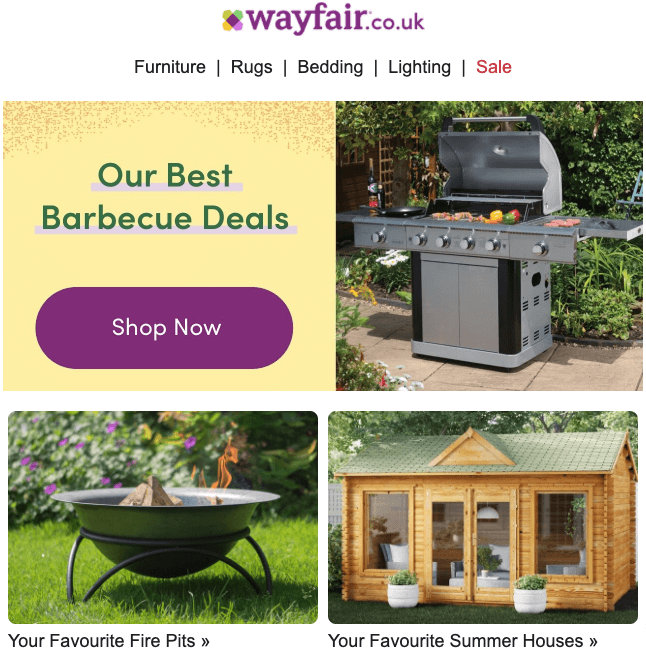 Wayfair Mobile-Friendly Email Example 2