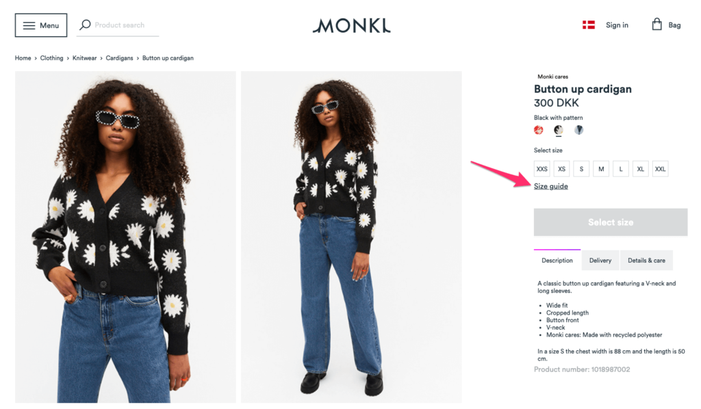 Monki Product Page