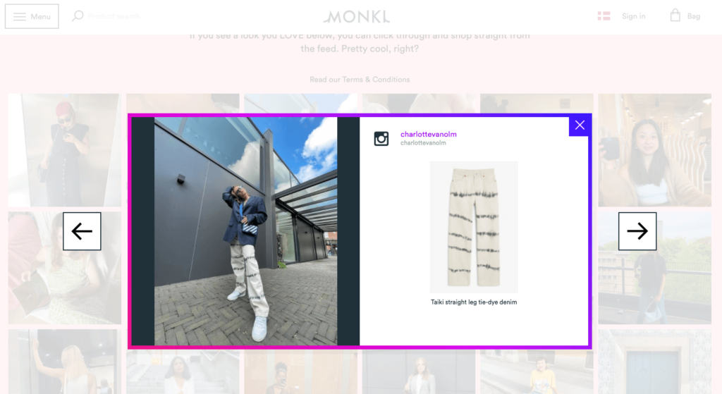 Monki User-Generated Content Modal