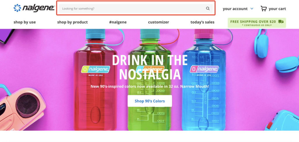 Nalgene Search Bar