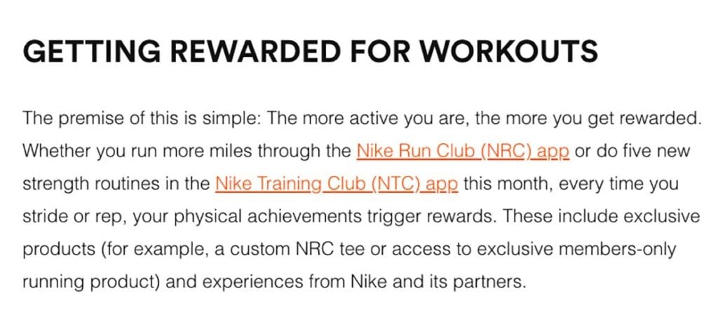 Nike Workout Rewards