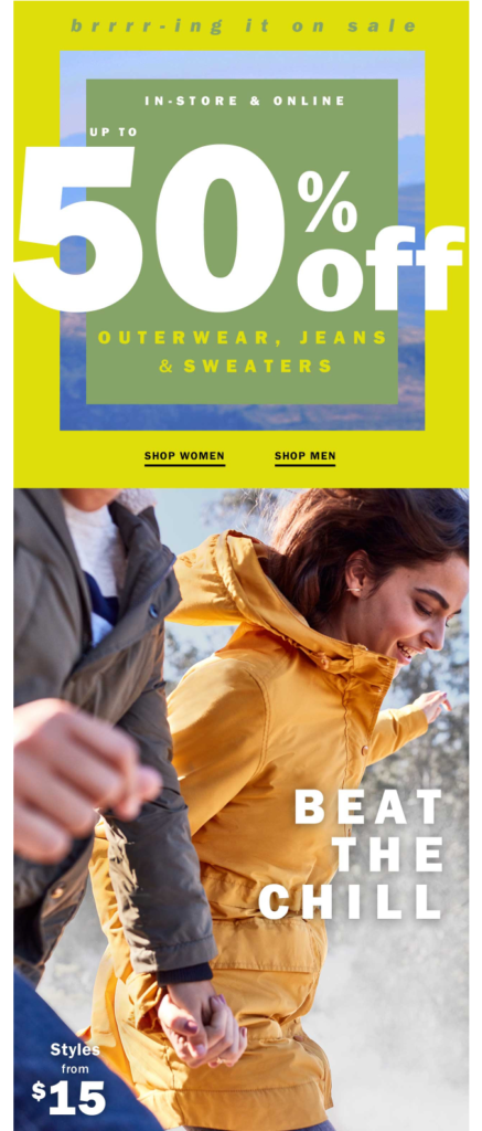 Old Navy Winter Email