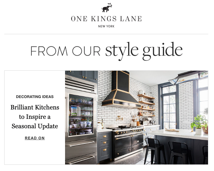 One King Lane Curation Email