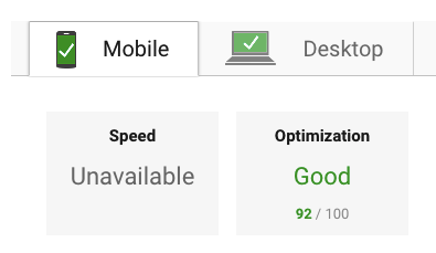 PageSpeed Insights Results