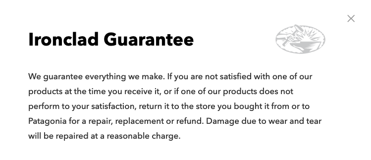 Patagonia Ironclad Guarantee