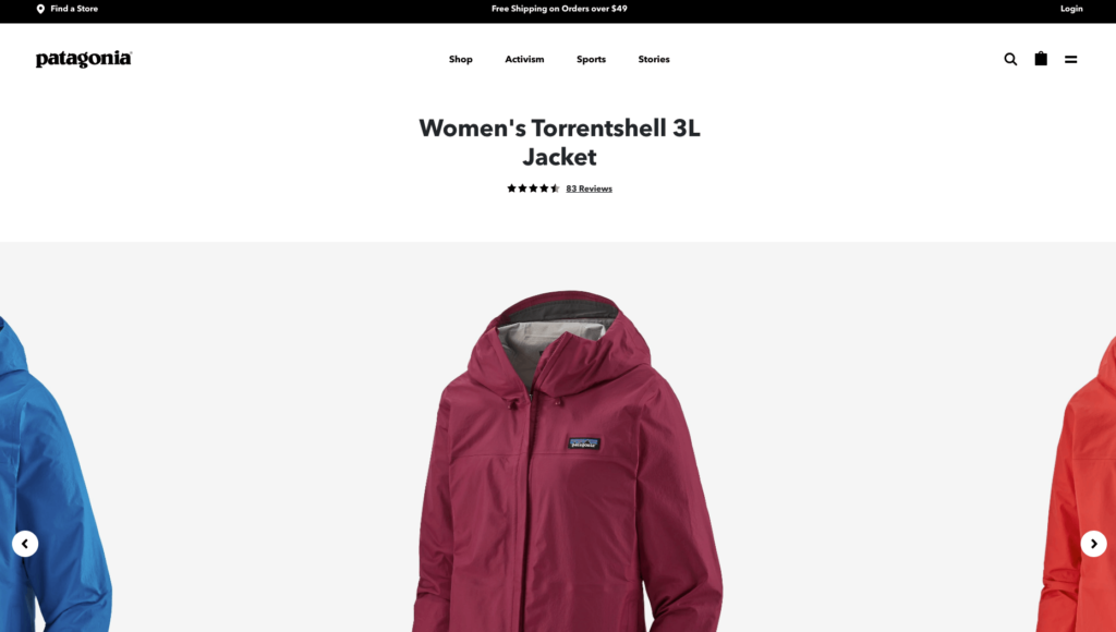 Patagonia Product Page