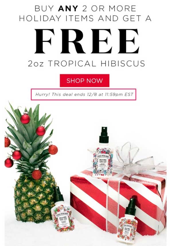 Poo Pourri limited bonus offer email showcasing scarcity marketing