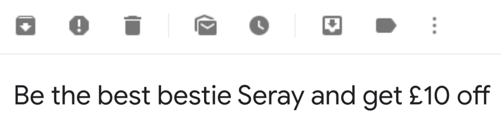 PrettyLittleThing Subject Line