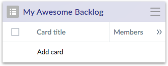 Product Backlog Example in Favro