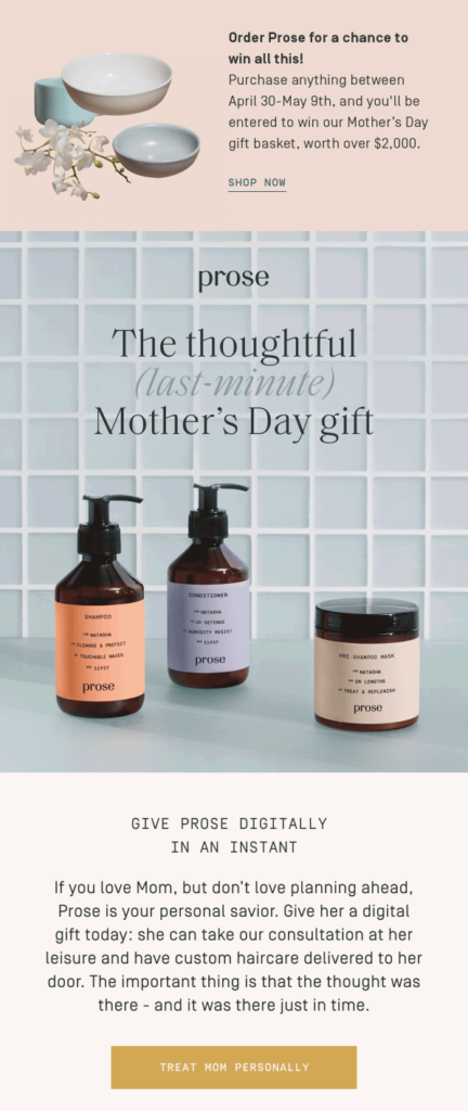 Prose Last Minute Mother_s Day Gift Email