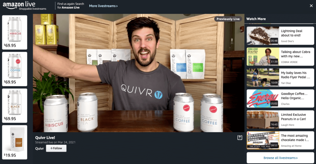 Quivr Amazon Live Shopping