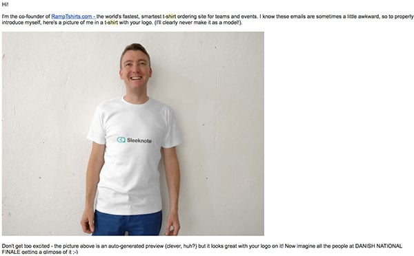 Ramp T-Shirts Email Example