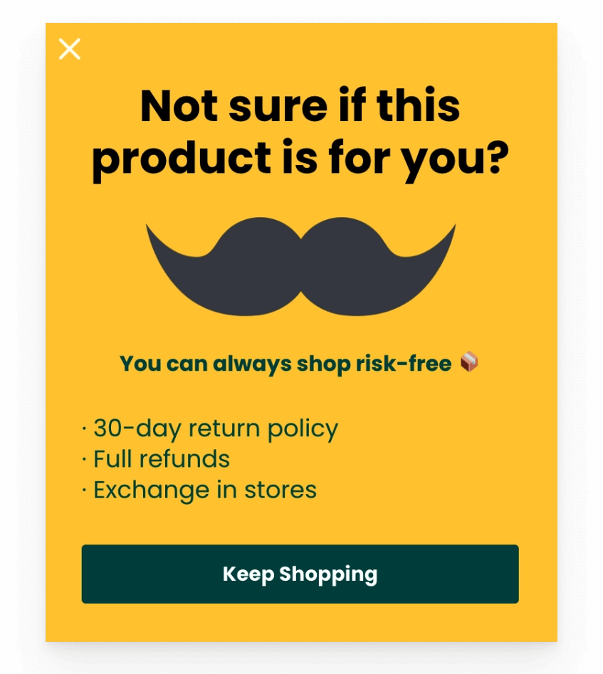 Remind Benefits Popup Example