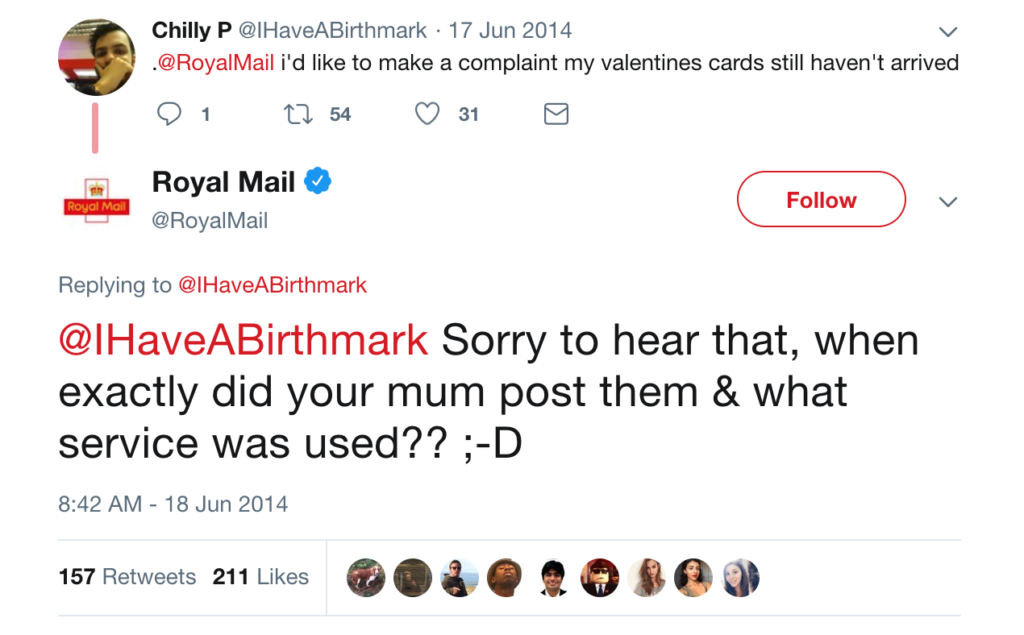 Royal Mail Funny Tweet