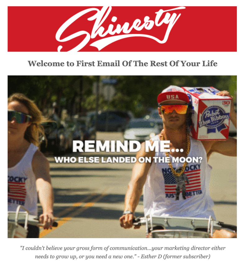 Shinesty Welcome Email