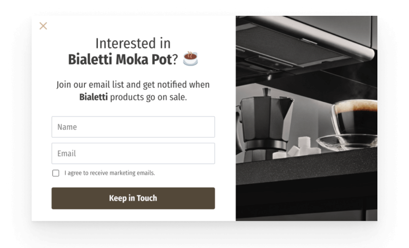 SiteData Email Collection Exit-Intent Popup