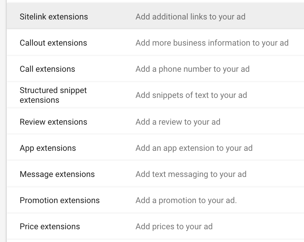 Sitelinks Extension