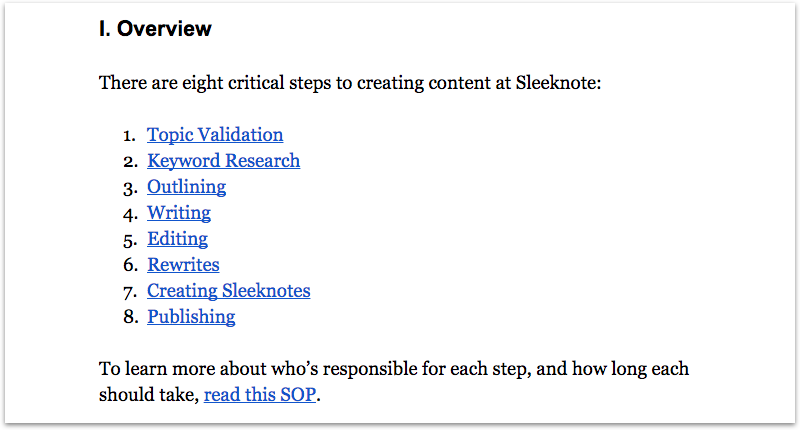 Sleeknote Content Creation SOP