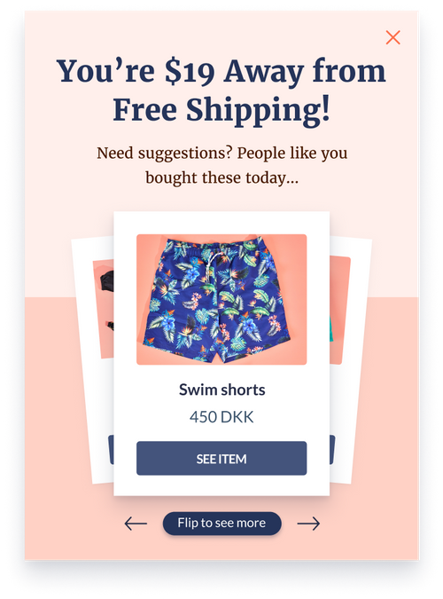 Sleeknote Product Recommendation Campaign with Free Shipping