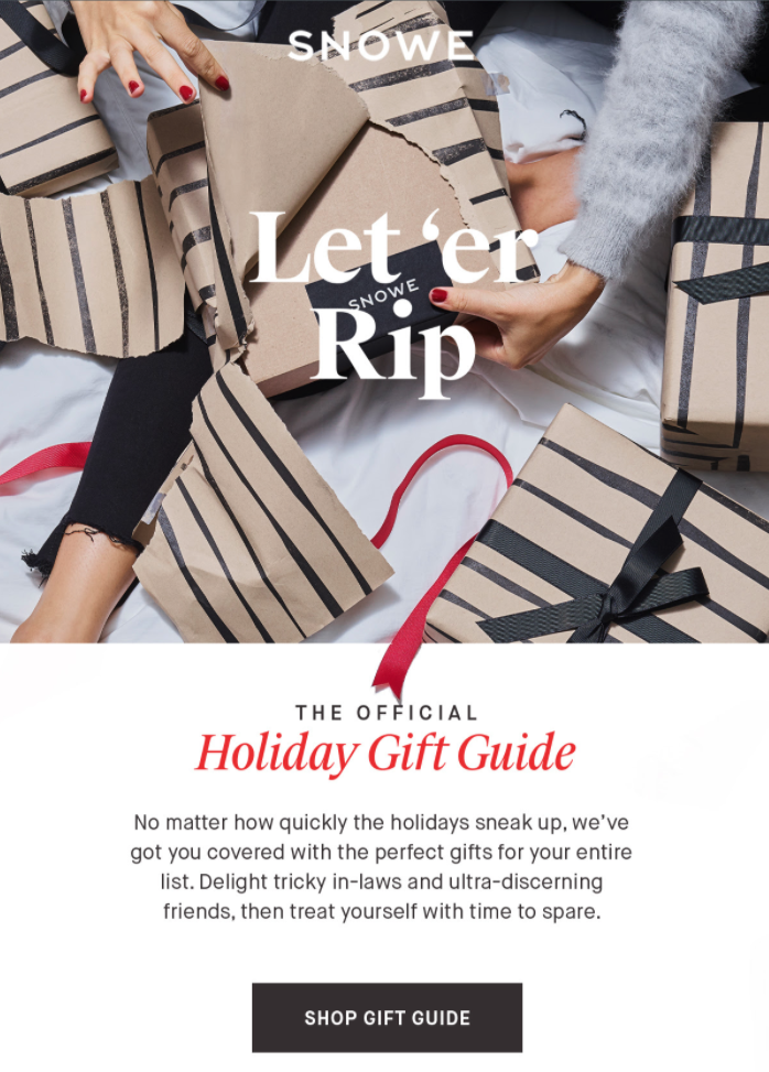 Snowe Gift Guide Email