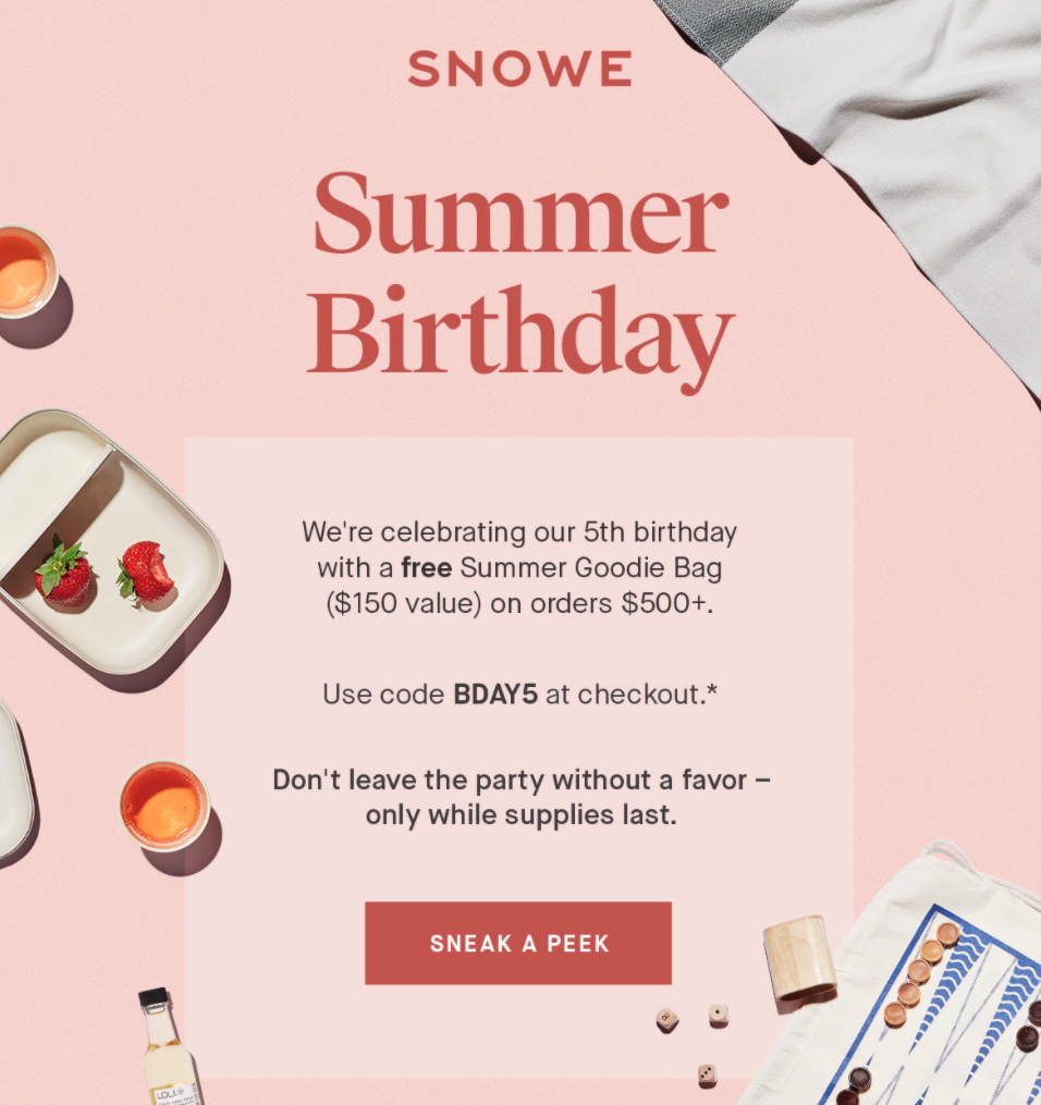 Snowe Summer Email