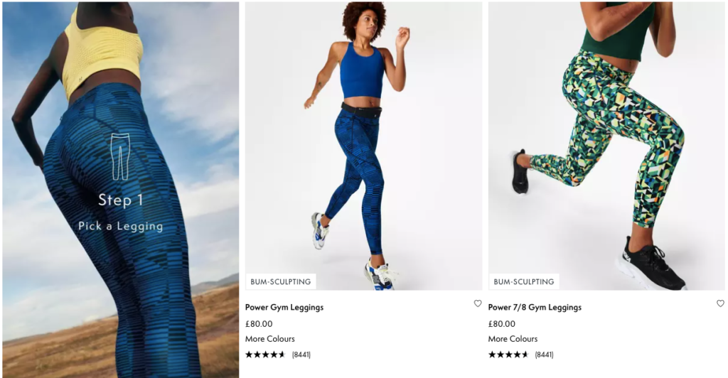 Sweaty Betty Product Bundling in Steps