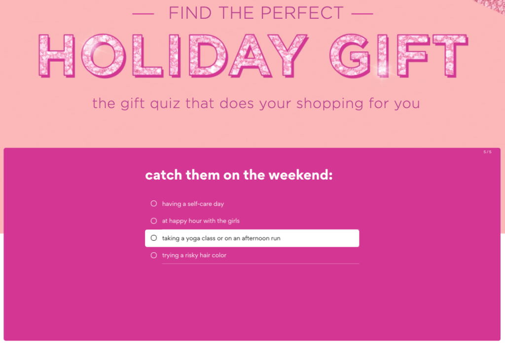 Tarte Gift Finder Quiz