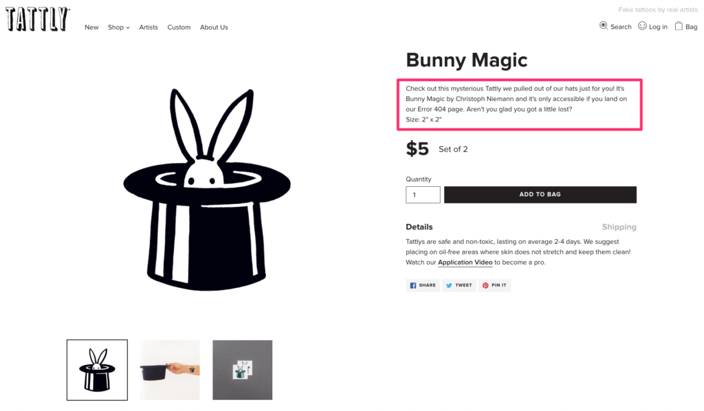 Tattly Product Page