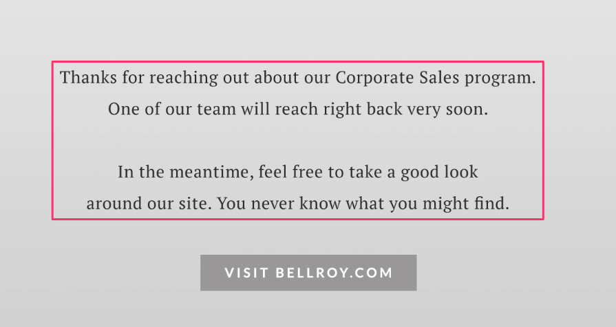 Thanks for Reaching Out About Our Corporate Sales Program