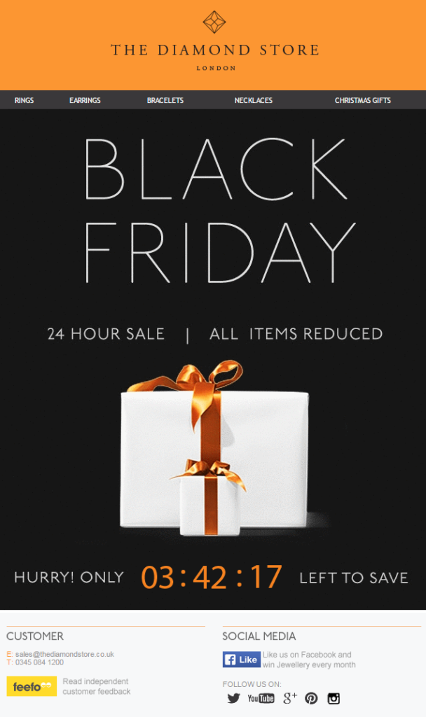 The Diamond Store Black Friday Email Countdown Timer