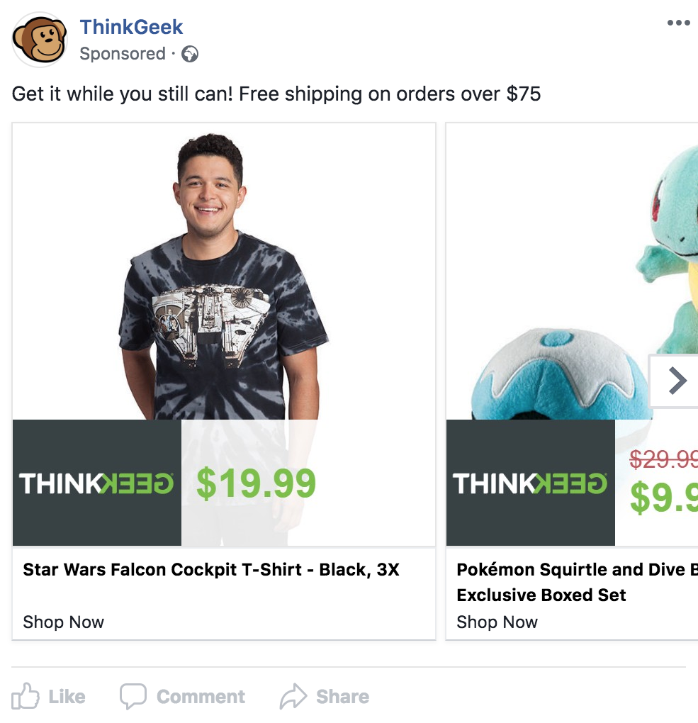 ThinkGeek Facebook Ad