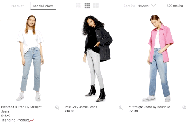 Topshop Hover Product View