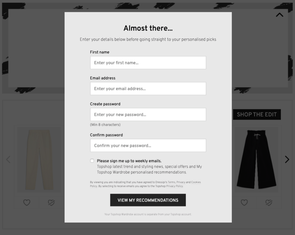 Topshop Lead Generation Quiz 3