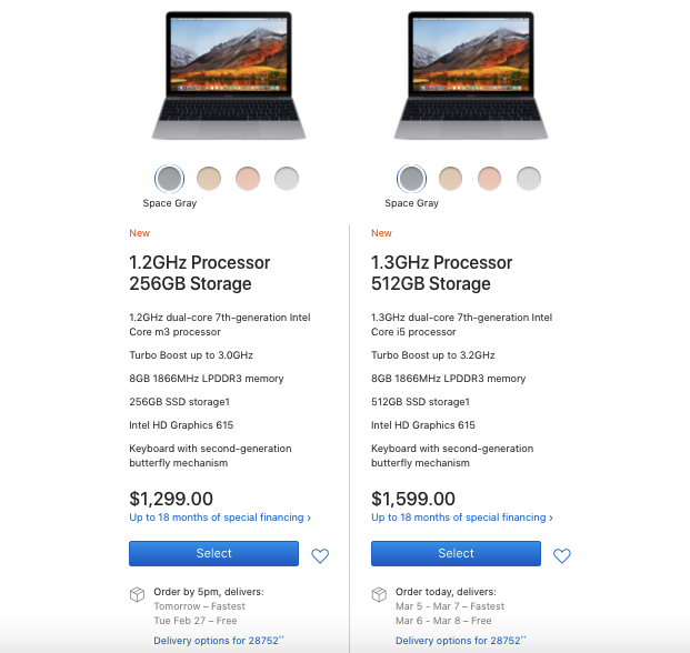 Two Options of the 12 Inch MacBook