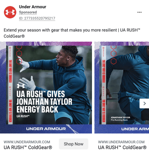 Under Armour Facebook Ad