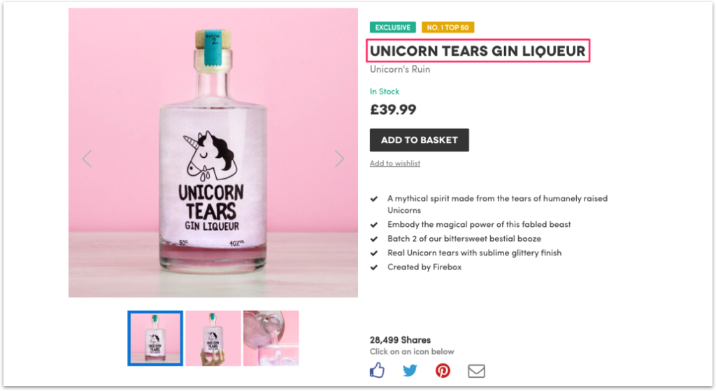 Unicorn Tears Gin Liqueur