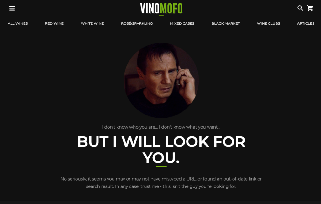 Vinomofo 404 Page Copy