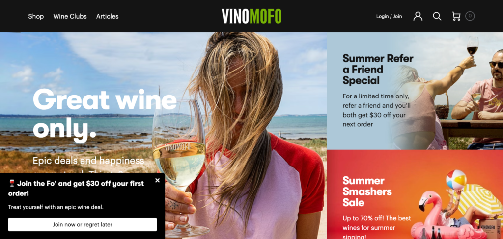 Vinomofo Website Popup