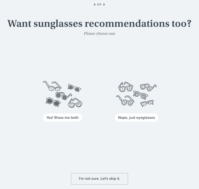 Warby Parker Lead Generation Quiz 2