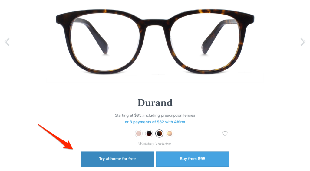Warby Parker Try at Home