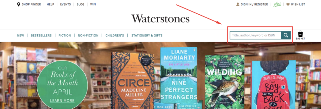 Waterstones Search