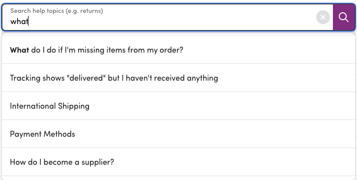 Wayfair Shipping Policy Smart Search