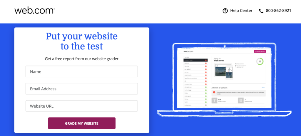 Web.com Website Grader