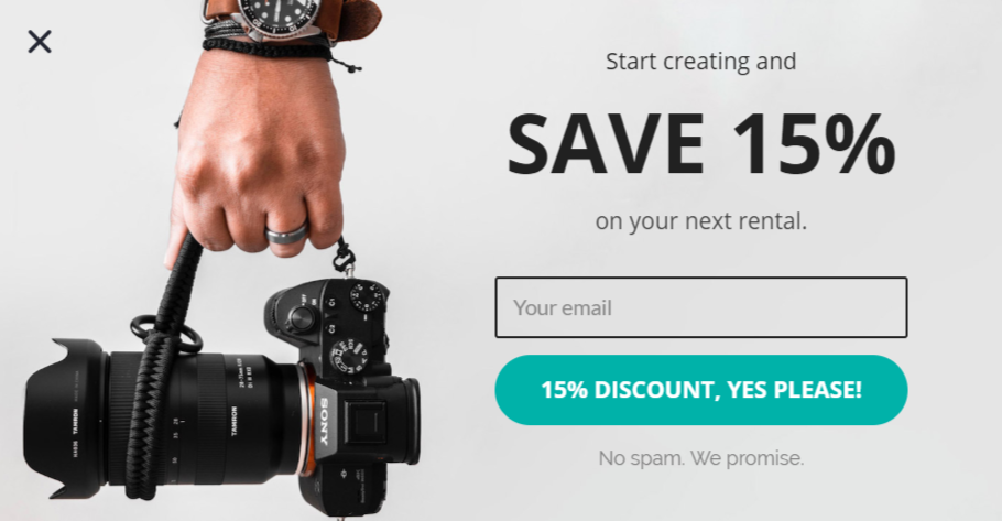 Wedio Discount Popup