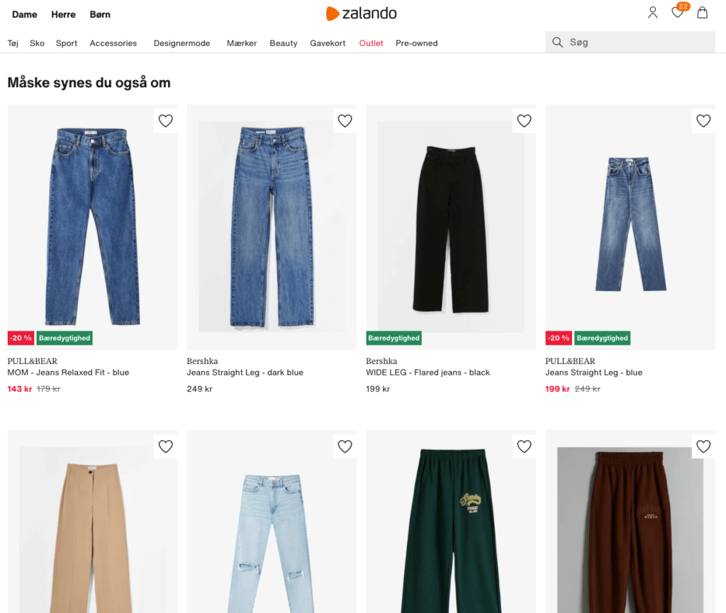 Zalando Product Recommendations Landing Page