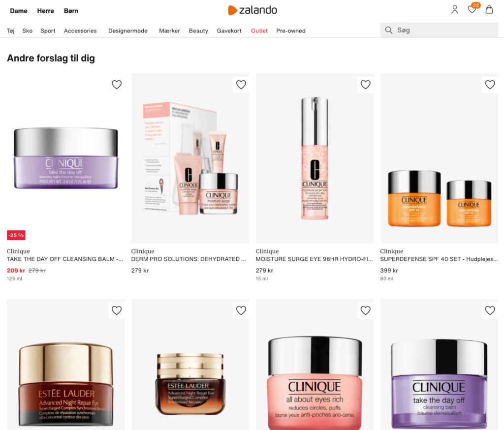 Zalando Product Recommendations Landing Page 2
