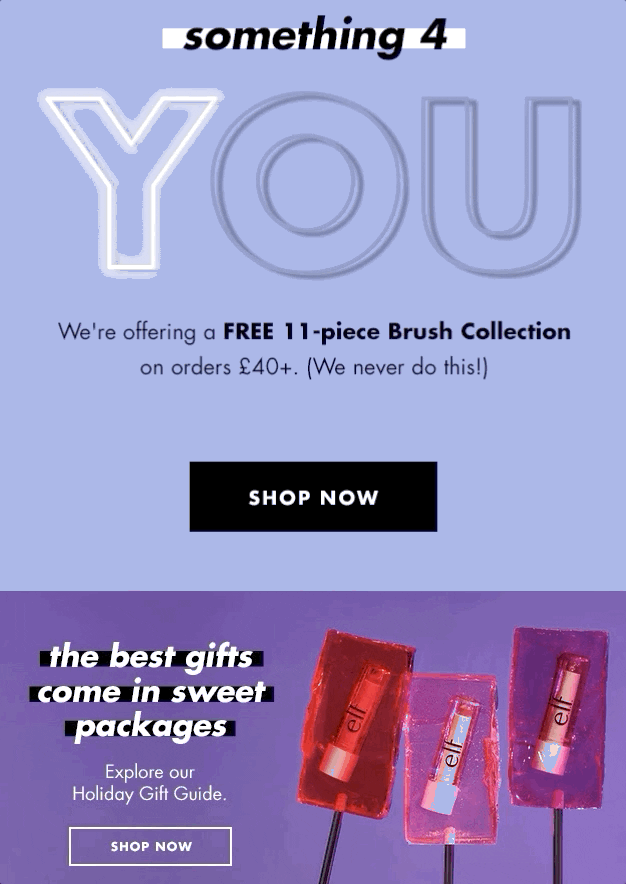 elf Cosmetics Gift Guide Email